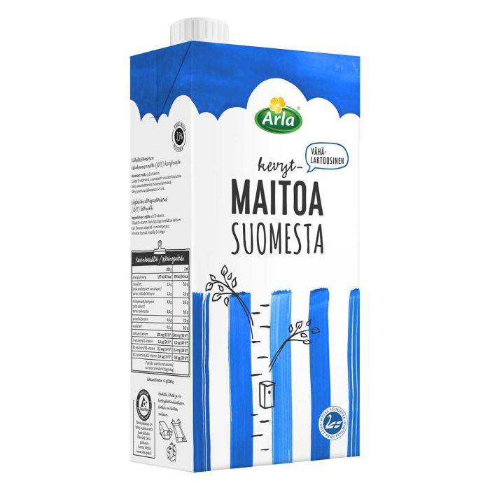 ARLA VÄHÄLAKT KEVYTMAITO SUOMI UHT 1L