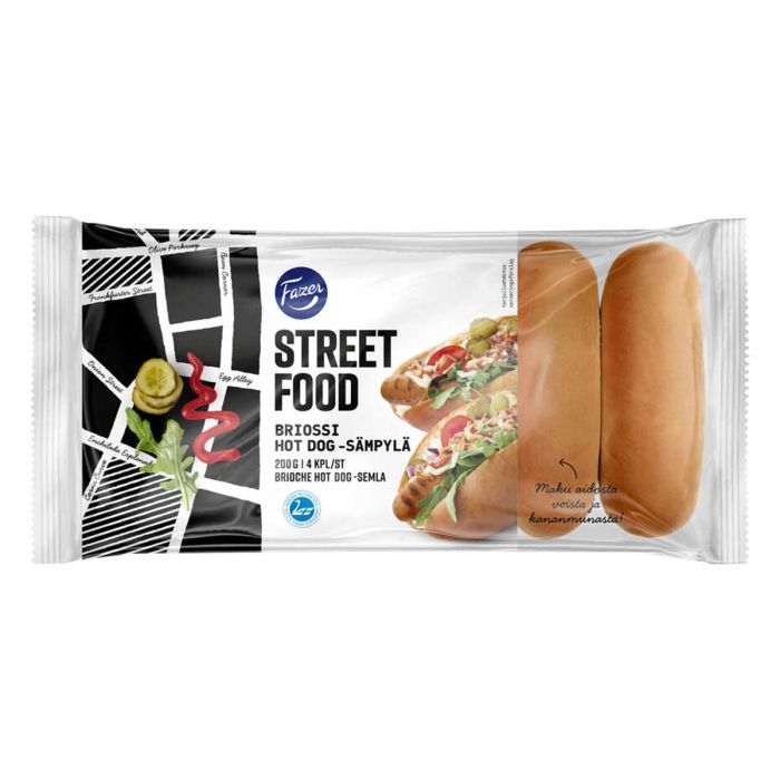 FAZER STREET FOOD BRIOSSI HOT DOG -SÄMPYLÄ 4KPL 200 G