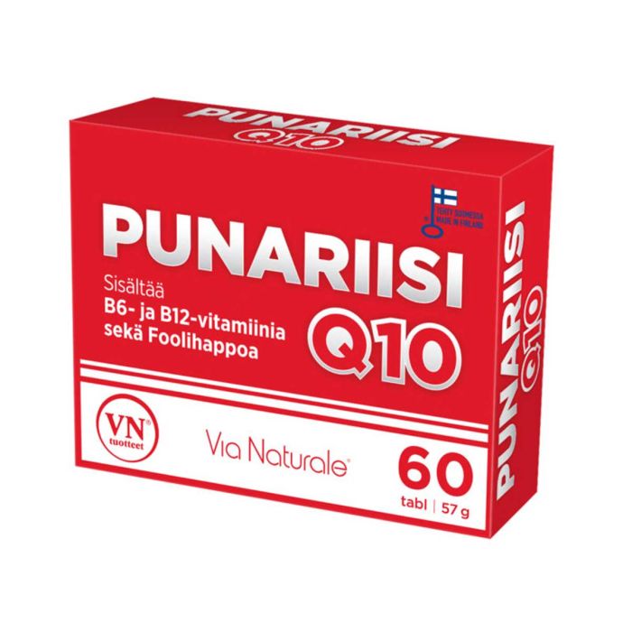 VIA NATURALE VAHVA PUNARIISI Q10 + B6, B12, FOOLIHAPPO 60 KPL