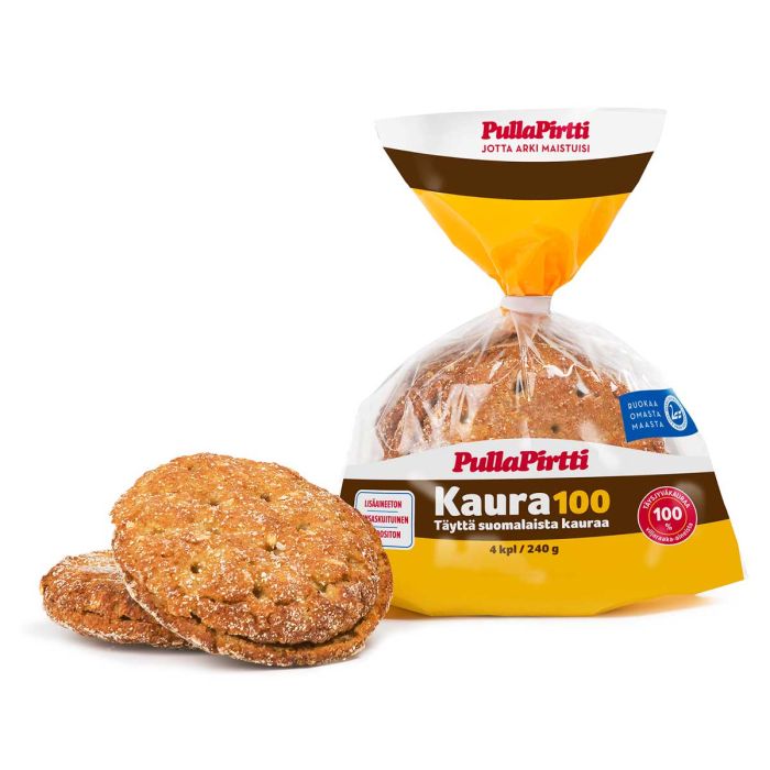 PULLAPIRTTI KAURA100 4KPL HALKAISTU KAURALEIPÄ 240 G