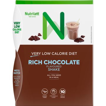 NUTRILETT VLCD RICH CHOCOLATE SHAKE RUOKAVALIONKORVIKE 10 KPL 350