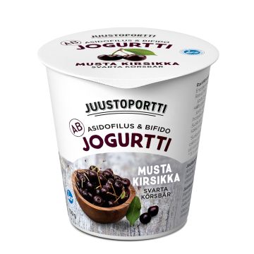 JUUSTOPORTTI AB-JOGURTTI MUSTA KIRSIKKA 150 G