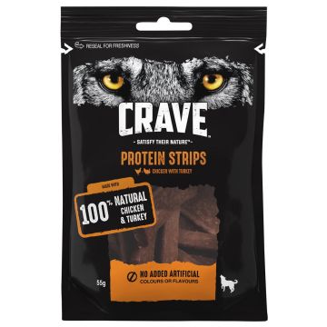 CRAVE PROTEIN STRIPS KALKKUNA-KANA 55 G