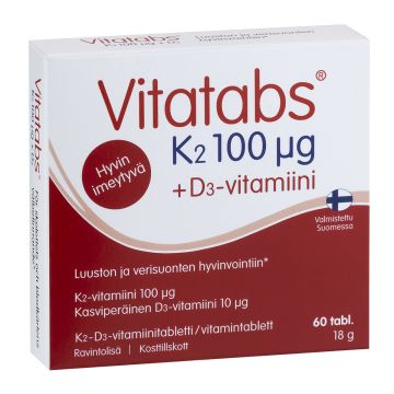 VITATABS K2 100MIKROGR. + D3 60 KPL