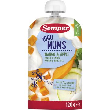 SEMPER MANGO OMENA JOGURTTIHEDELMÄSOSE 12KK 120 G