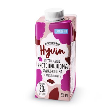 JUUSTOPORTTI HYVIN PROTEIINIJUOMA KAAKAO-VADELMA 250 ML