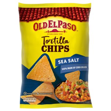 OLD EL PASO TORTILLA CHIPS SEASALT 185 G