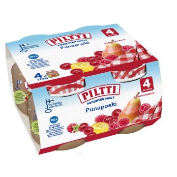 PILTTI POHJOISEN MAUT PUNAPOSKI 4KK 4-PACK 500 G