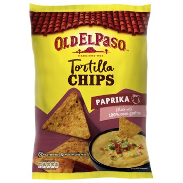 OLD EL PASO TORTILLA CHIPS PAPRIKA 185 G