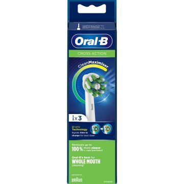 ORAL-B CROSSACTION VAIHTOHARJA 3 KPL, CLEANMAXIMISER-TEKNIIKALL