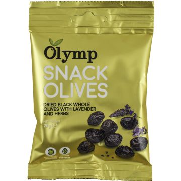 OLYMP KUIVAT MUSTA OLIIVI SNACK YRTTI-LAVENTELI 70 G