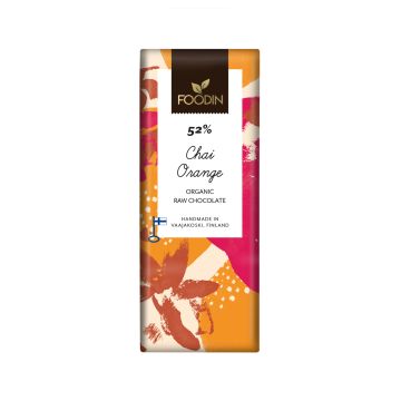 FOODIN RAAKASUKLAA CHAI-ORANGE 57% LUOMU 40 G