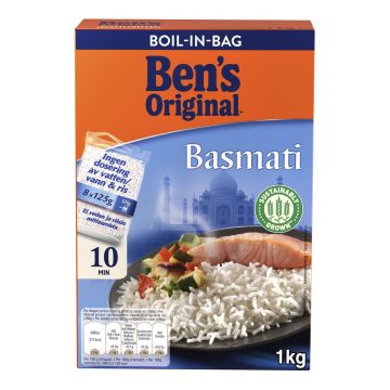 BEN'S ORIGINAL BASMATIRIISI KEITINPUSSI 8X125G