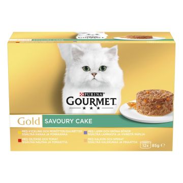 PURINA GOURMET GOLD MINITÖLKIT SAVOURY CAKE 12*85G 1,02 KG