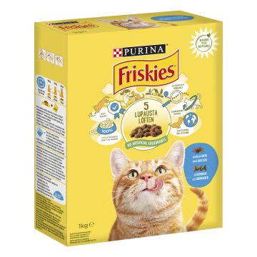 PURINA FRISKIES KISSAN TÄYSRAVINTO ADULT LOHTA-KASVIKSIA 1KG