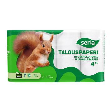 SERLA TALOUSPAPERI 4RL VALKOINEN 4 KPL