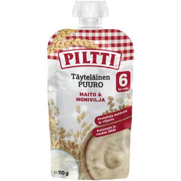 PILTTI TÄYTELÄINEN PUURO MAITO & MONIVILJA 6KK 110 G