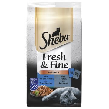 SHEBA ANNOSP. FRESH&FINE 6*50G KALALAJITELMA KASTIKKEESSA MSC 300