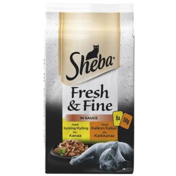 SHEBA ANNOSP. FRESH&FINE 6*50G SIIPIKARJALAJITELMA KASTIKKEESSA 30