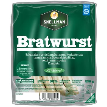 SNELLMAN ALL NATURAL BRATWURST 230 G