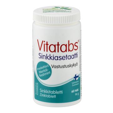 VITATABS SINKKIASETAATTI IMESKELTÄVÄ MENTOLI-FRESHMINT 60 KP