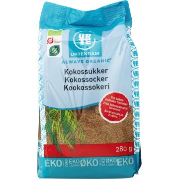 URTEKRAM KOOKOSSOKERI LUOMU 280 G