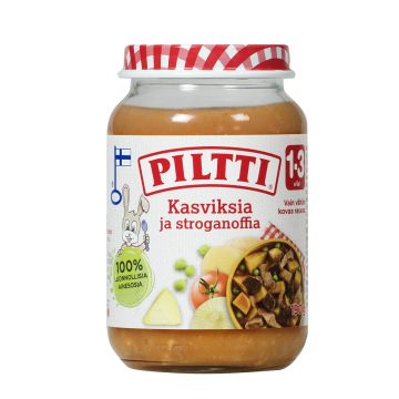 PILTTI KASVIKSIA JA STROGANOFFIA 1-3V 200 G