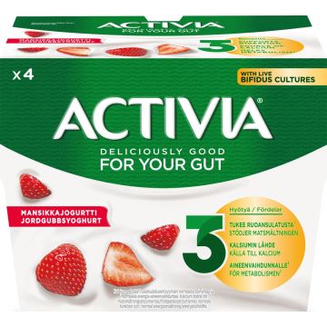 DANONE ACTIVIA MANSIKKA 4*125G 500 G