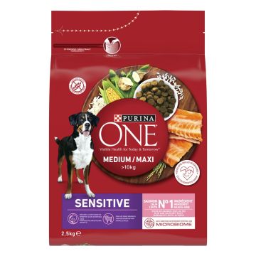 PURINA ONE KOIRAN TÄYSRAVINTO SENSITIVE MEDIUM/MAXI LOHTA&RIISI 2