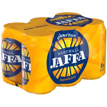 HARTWALL JAFFA APPELSIINI SOKERITON 0,33 TLK 6-PACK 1,98 L