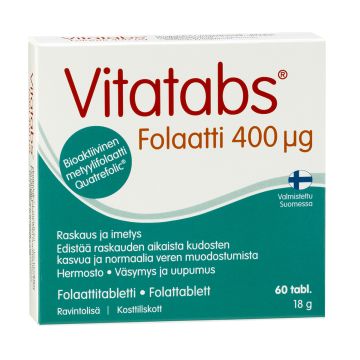 VITATABS FOLAATTI 400MIKROGR. 60 KPL