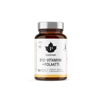 PUHDISTAMO B12-VITAMIINI + FOLAATTI, VADELMA 60 KPL