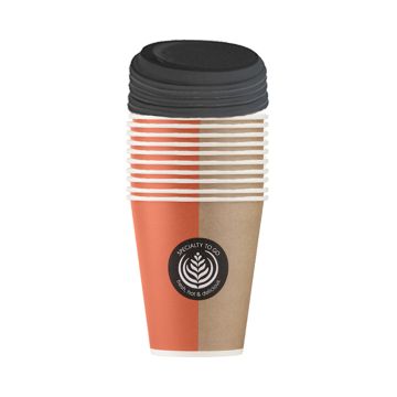 HUHTAMÄKI HOT CUP 300ML+KANSI 10 KPL