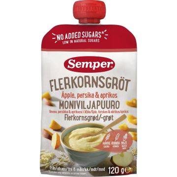 SEMPER MONIVILJAPUURO OMENA, PERSIKKA & APRIKOOSI 8KK 120 G