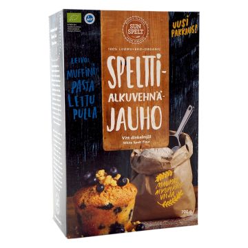 SUNSPELT LUOMU SPELT PUOLIKARKEA ALKUVEHNÄJAUHO 700 G