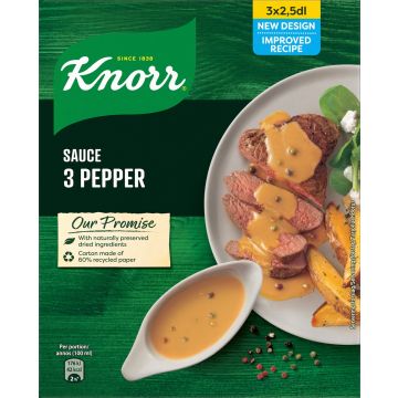 KNORR KASTIKEAINES GOURMET 3 PIPPURIN KASTIKE 3-PACK 84 G