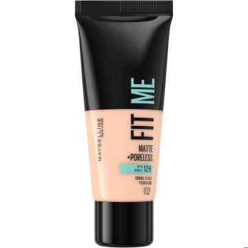 MAYBELLINE FIT ME MATTE+PORELESS -MEIKKIVOIDE 102 FAIR IVORY