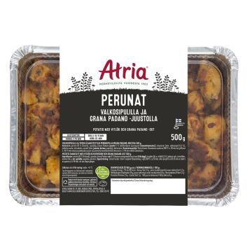 ATRIA PERUNAT VALKOSIPULILLA JA GRANA PADANO -JUUSTOLLA 500 G