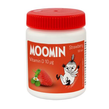 MOOMIN D-VITAMIN 10MIKROGR. MANSIKKA 100 KPL