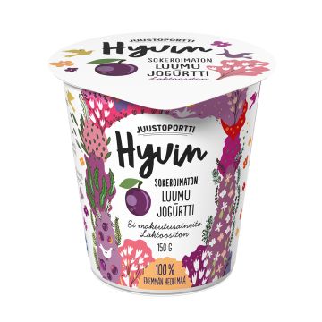 JUUSTOPORTTI HYVIN SOKEROIMATON JOGURTTI LUUMU LAKTON 150 G