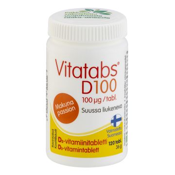 VITATABS D100 SUUSSA SULAVA PASSIONINMAK. 120 KPL