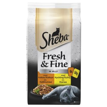 SHEBA ANNOSP. FRESH&FINE 6*50G SIIPIKARJALAJITELMA HYYTELÖSSÄ 300