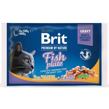 BRIT PREMIUM CAT ANNOSP. ADULT FISH PLATE 4*100G 400 G