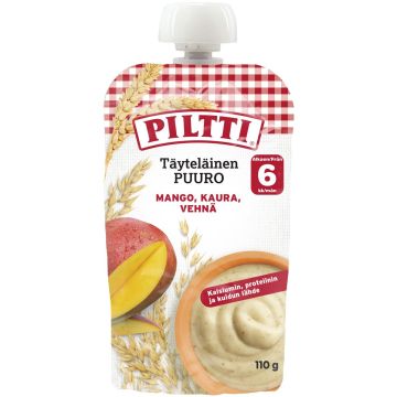 PILTTI TÄYTELÄINEN PUURO MANGO, KAURA & VEHNÄ 6KK 110 G