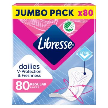 LIBRESSE REGULAR JUMBO PIKKUHOUSUNSUOJA 80 KPL