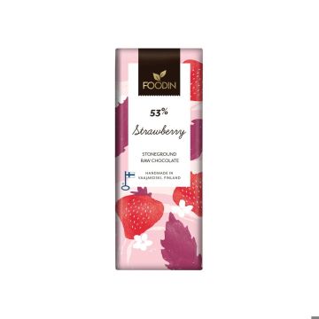 FOODIN RAAKASUKLAA STRAWBERRY 53% 40 G