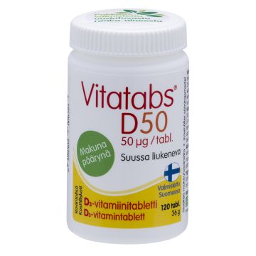 VITATABS D50 SUUSSA SULAVA PÄÄRYNÄNMAK. 120 KPL