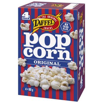 TAFFEL MIKROPOPCORN ORIGINAL 4-PACK 320 G