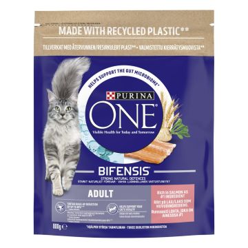 PURINA ONE KISSAN TÄYSRAVINTO ADULT RUNSAASTI LOHTA & TÄYSJYVÄV 8