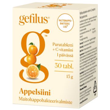 GEFILUS APPELSIINI PURUTABLETTI 30 KPL